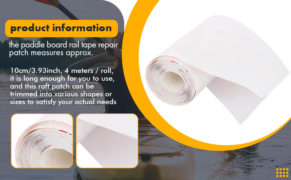 Clear Paddle Board Rail Saver Tape, Sunshine Stable HeavyDuty Adhesive for SUP Board Side