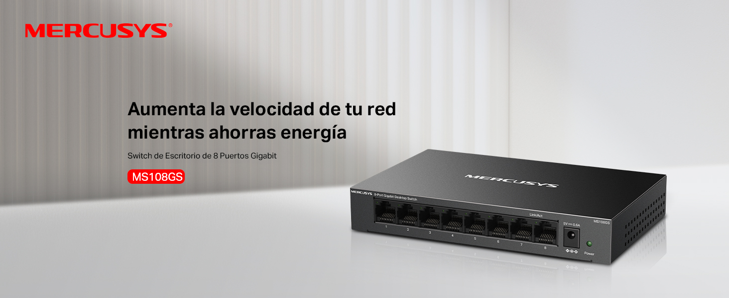 MS108GS - Switch de Escritorio de 8 Puertos Gigabit