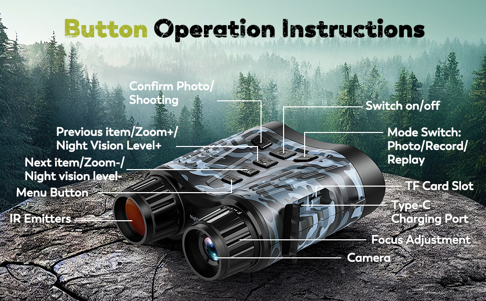 Night Vision Goggles, 4K Night Vision Binoculars 3.2" HD