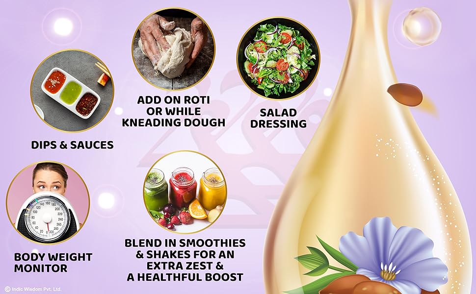 Wood Pressed Flaxseed Oil, Premium Cold Pressed Oil, Pure & Natural