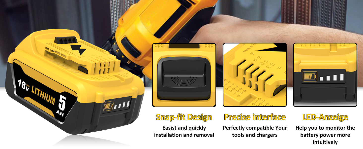 Dewalt Battery 18V for Dewalt Battery for Dewalt Battery 18V 5ah DCB184 DCB180 DCB181 DCB182 DCB200 