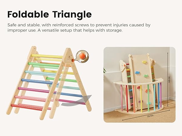 Amazon.com: Tiny Land Pikler Triangle Set, 7-in-1 Foldable