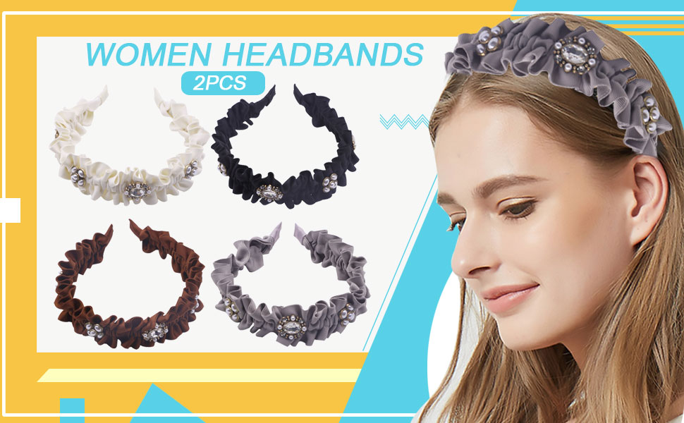 Vintage hairband with faux pearl suitable for long hair,short hair,straight hair,curly hair,etc.