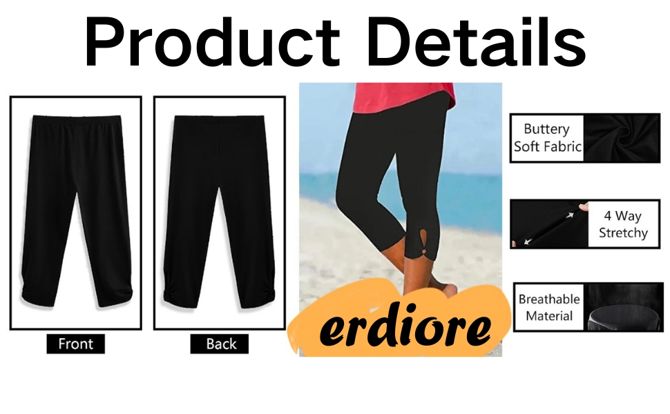 Capri Pants for Women Plus Size Stretch Knee Length Leggings