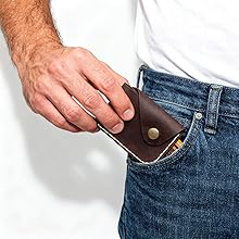 Men’s Handmade Full Grain Leather Card Wallet,