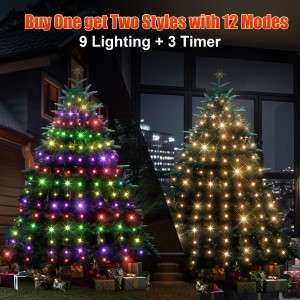 ComfyAura Easy Halo LED Christmas Tree Lights with Ring Warm white multicolor