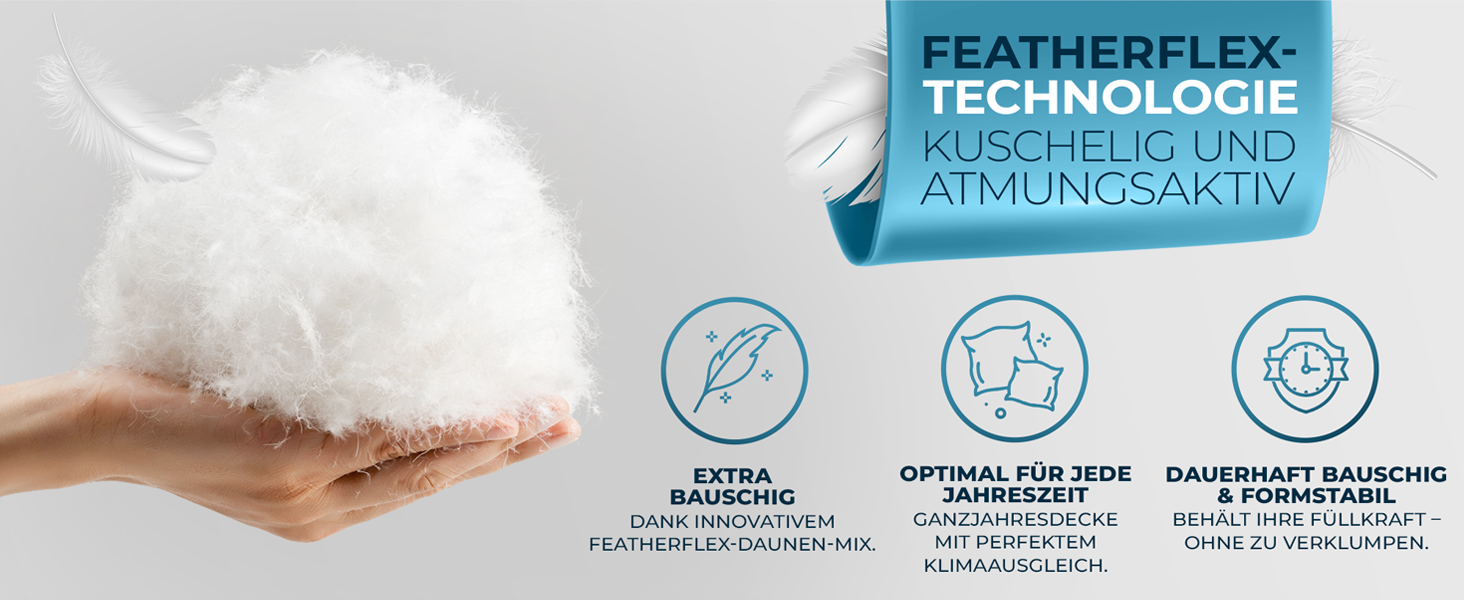 Glückstoff Daunendecke Federdecke Ganzjahresdecke
