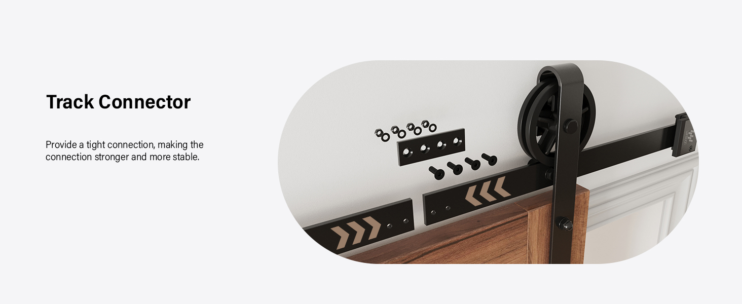 WINSOON 5FT Barn Door Hardware Kit, Basic Sliding Barn Door Hardware