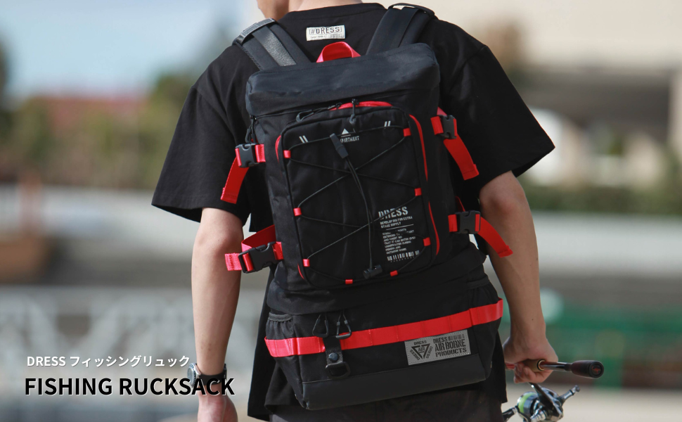 Amazon | [ドレス] フィッシングリュック レッド 大きいサイズ