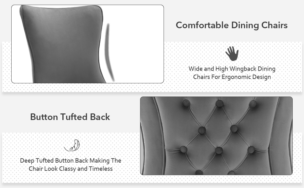 FOREDO Velvet Dining Chairs Set of 4, Royal Luxury