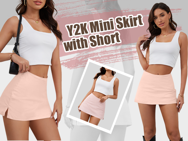 Amazon.com: Skorts Skirts for Women Sexy Mid-Waisted Side