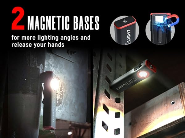 2 magnetic base flashlight