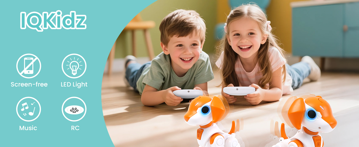 IQKidz Remote Control Robot Toys Dog for Kids Age 3-8