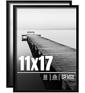 LaVie Home 11x17 Picture Frame 2 pack, Display Pictures 11 x 17 Poster Frame, 11x17 Black Photo F...