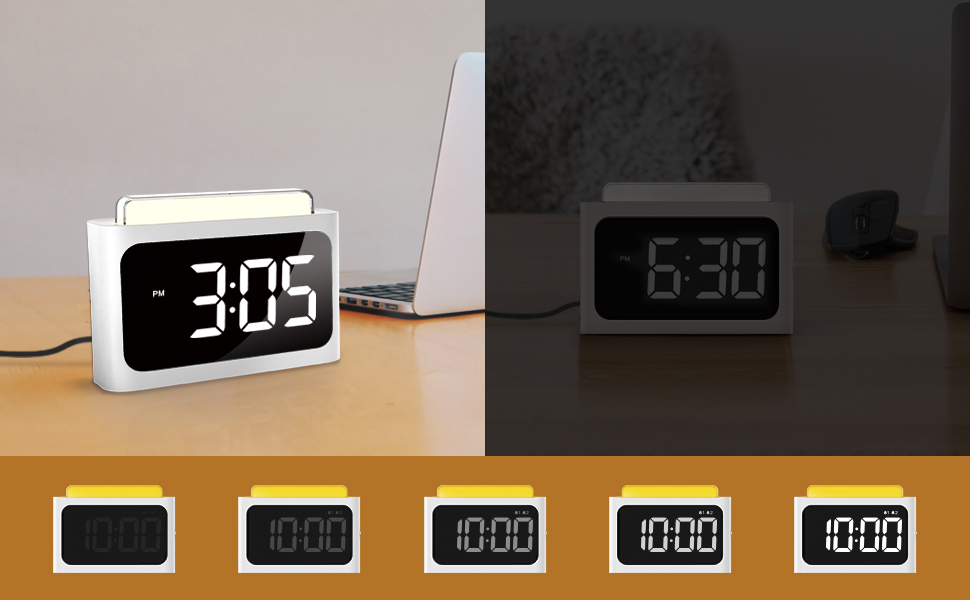 NOKLEAD Digital Alarm Clock for Bedroom Large 4.8" LED Display Clock