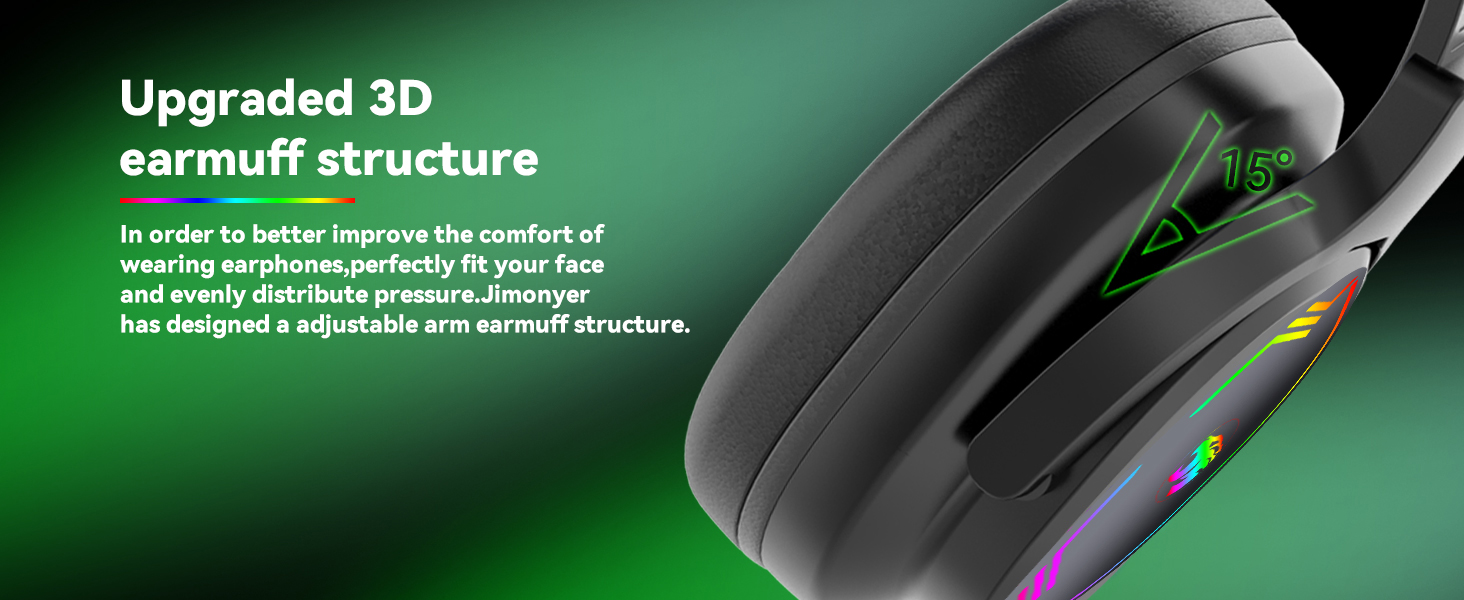 3D Earmuff Structure Gaming Headphones