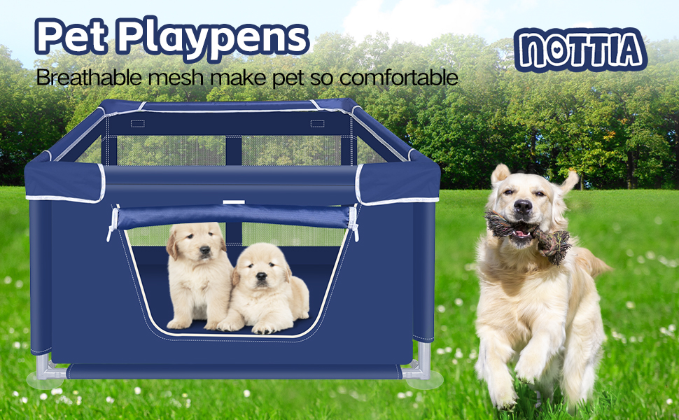 42x42x26 Inches Dog Playpens，Puppy Playpen with Gate, Dog