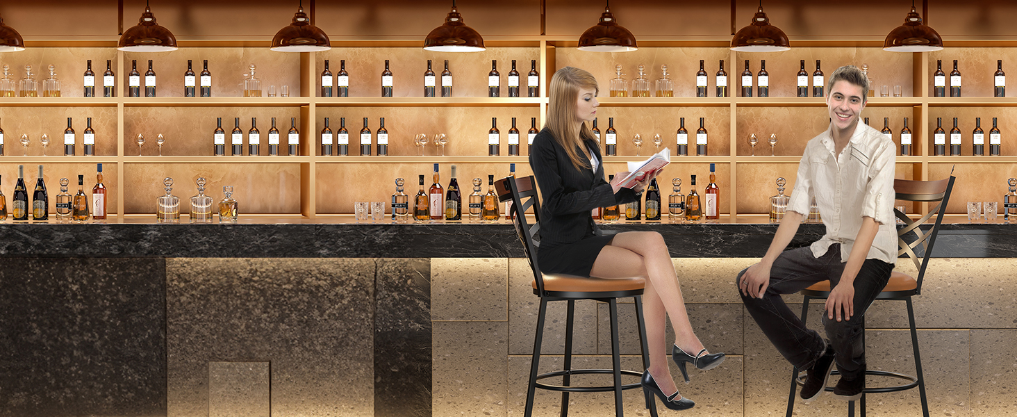 Swivel Bar Stools Set of 4,Mid Century Modern Counter