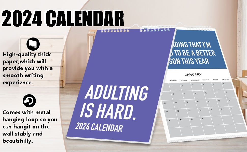 Amazon com: Adulting is Hard 2024 Calendar 2024 Monthly Inspirational
