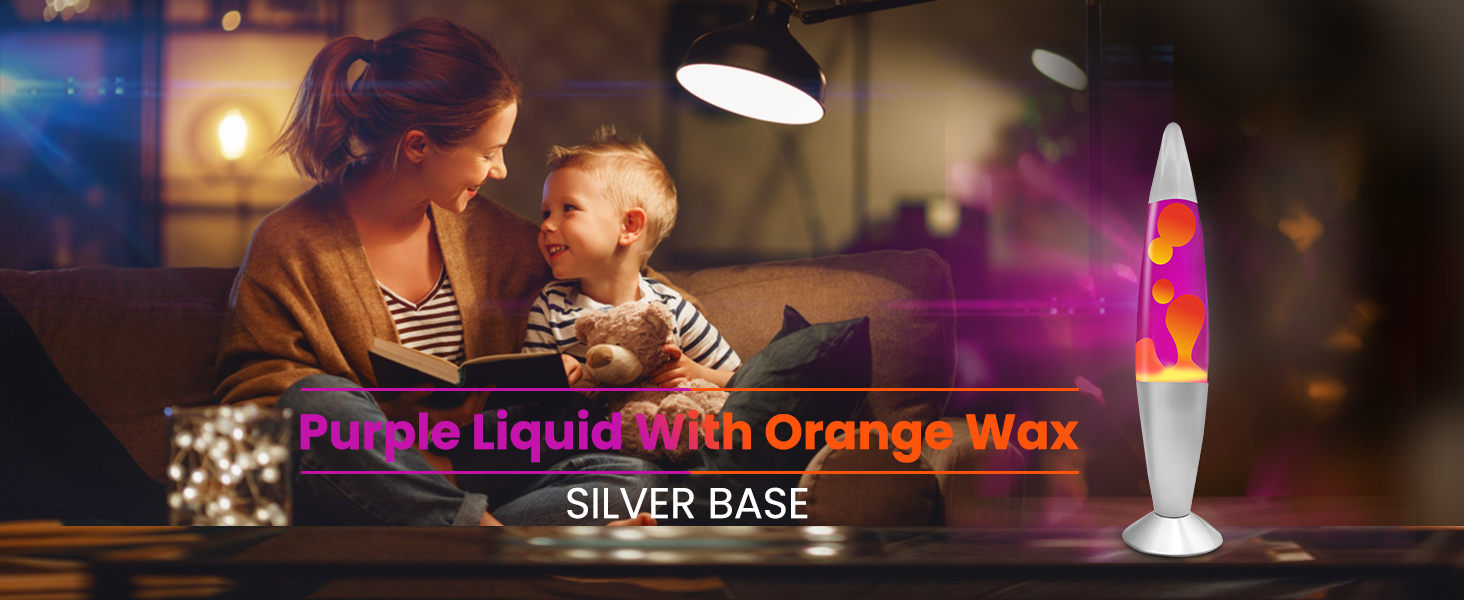 purple liquid, orange wax