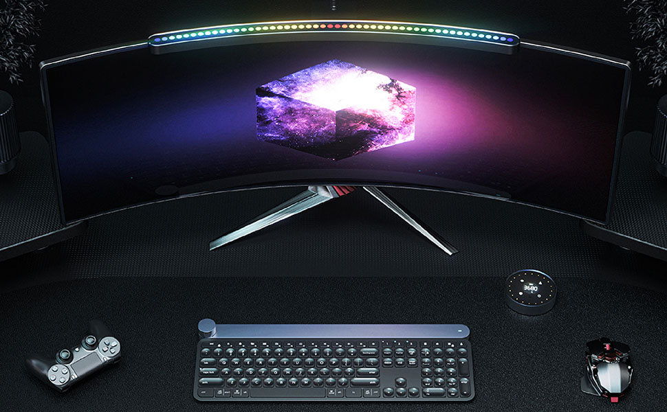 Curved Monitor Light Bar with RGB Backlight, USB