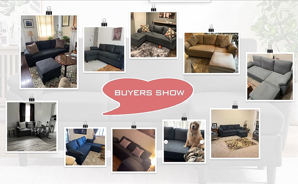 Pingliang Home 79" Convertible Sectional Sofa, Small L