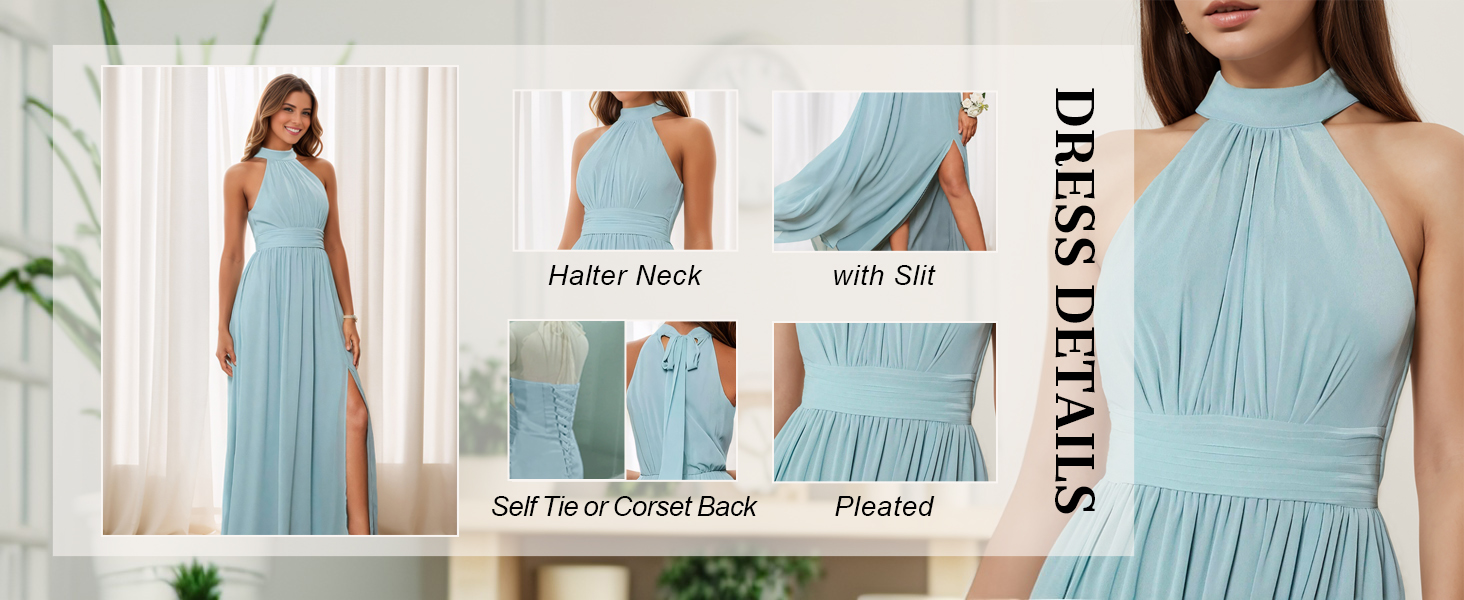 halter bridesmaid dresses for women