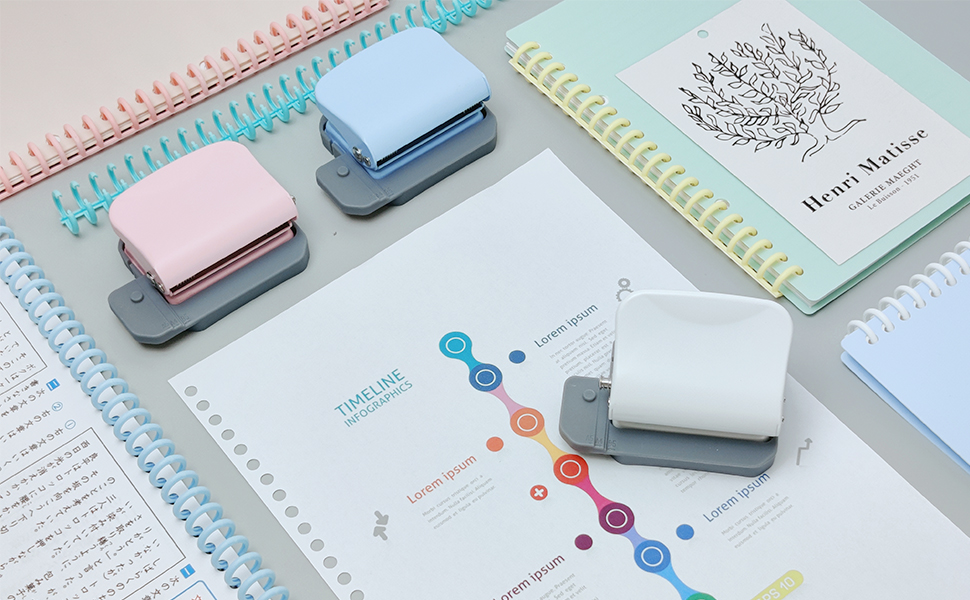 穴あけパンチ 6穴 穴径5mm ルーズリーフパンチ 丸穴