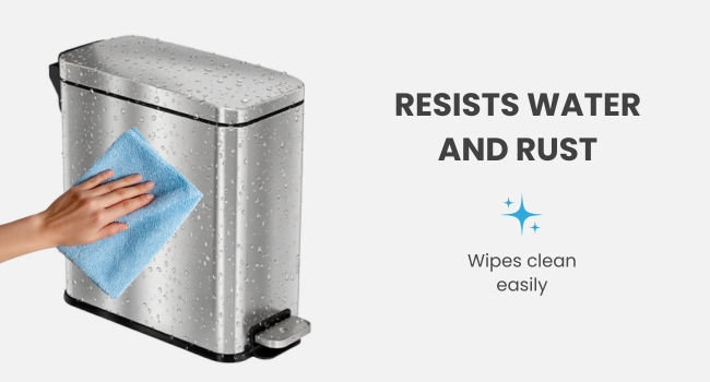 resists water and rus and wipes clean easily