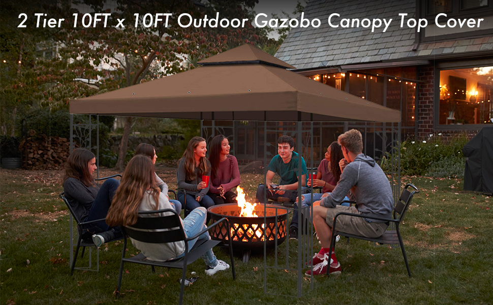 Gazebo Canopy Replacement Outdoor Canopy Shelter Top Double