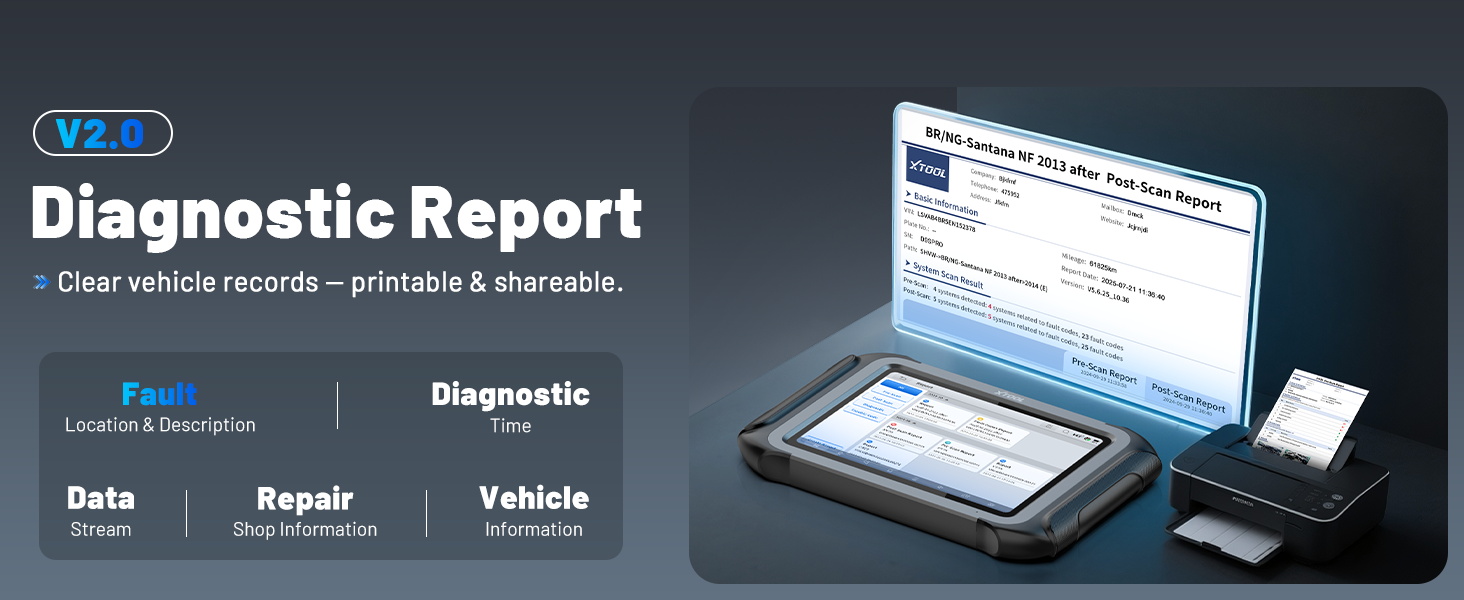 xtool d9s pro diagnostic scanner for all vehicles with diagnostic report