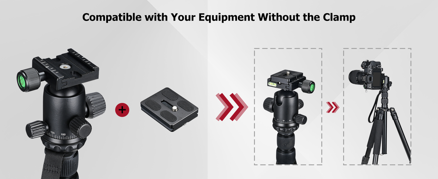 Compatible with your equipment without the Clamp - CVLIFE Tripod Rest with 360° Swivel Ball Head