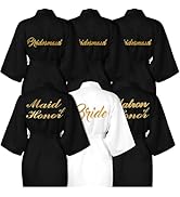6Pcs Bridesmaids Robes for Wedding, Kimono Robe for Women, Bride | Bridesmaid | Matron of Honor |...