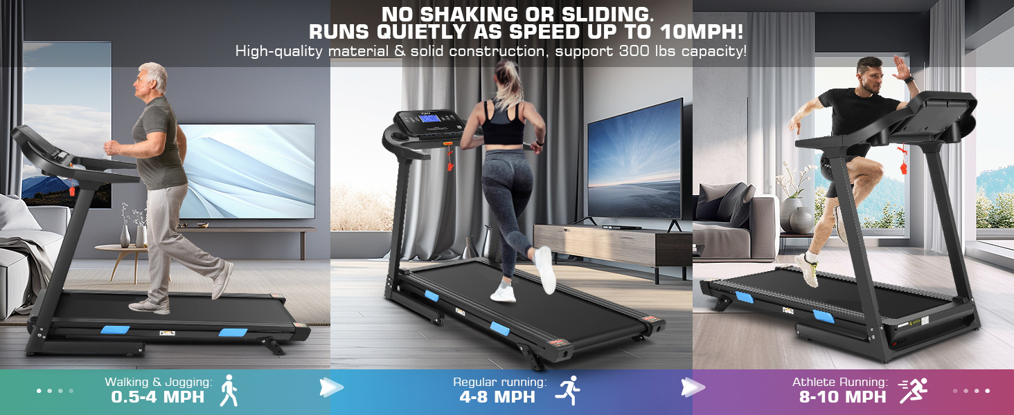 Treadmill 300 lb Capacity with Incline, 51" x 18" Ultra