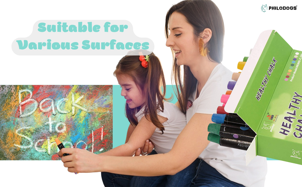 PHILODOGS 20 Count Chalk, Chalks for Kids, Sidewalk Chalk for Toddlers