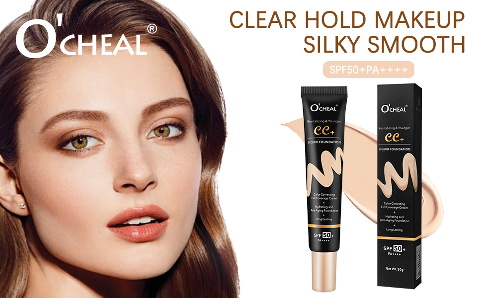 O'CHEAL CC Cream with SPF 50+ BB Cream Pre-makeup Primer Facial Concealer Refine Skin Texture