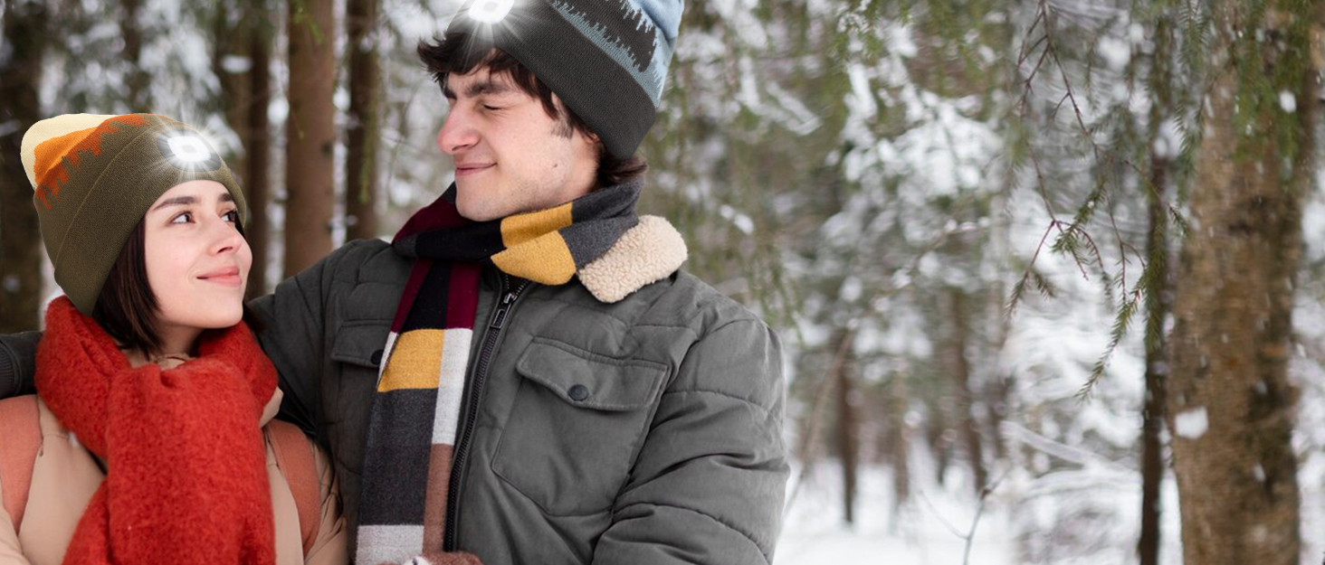 Hatlight Unisex Beanie with Light, Hands Free Headlamp USB Rechargeable Winter Flashlight