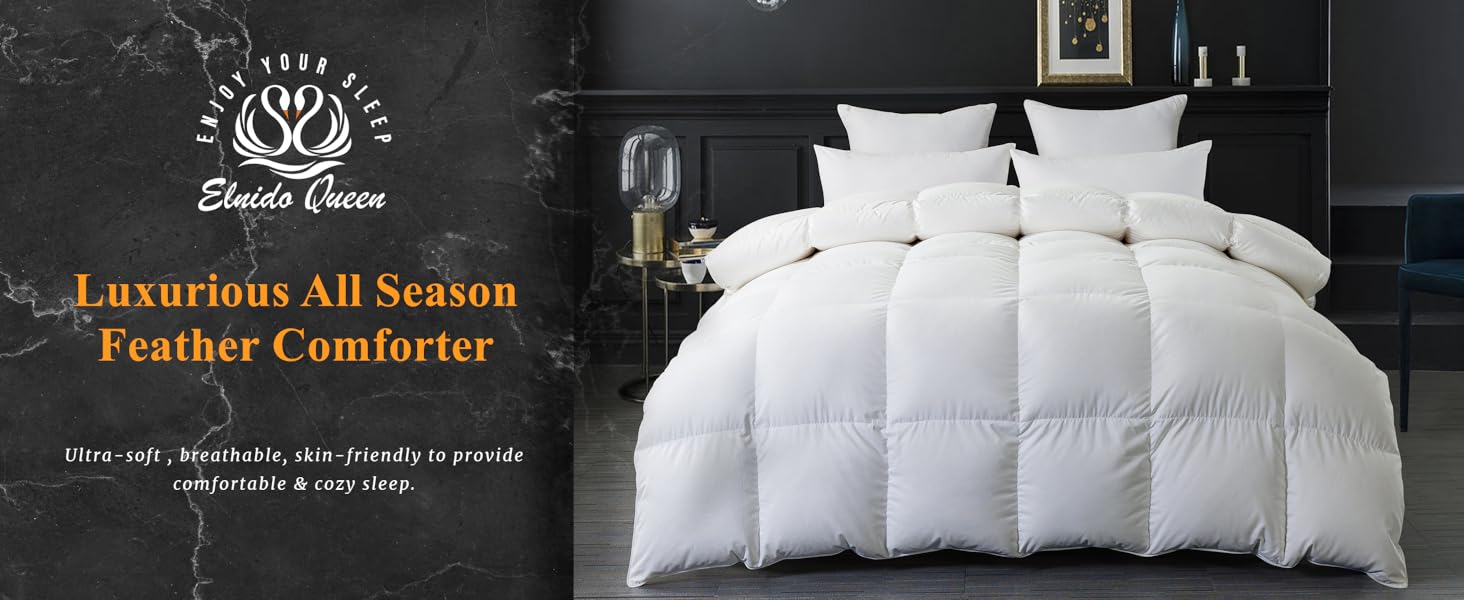 ELNIDO QUEEN Feather Down Fiber Comforter - Luxurious Hotel Bedding Comforter with Corner Tabs
| ELNIDO QUEEN All Se Ce517a9c 3ba3 44dc A552 77795b18f276. CR0,0,2928,1200 PT0 SX1464 V1