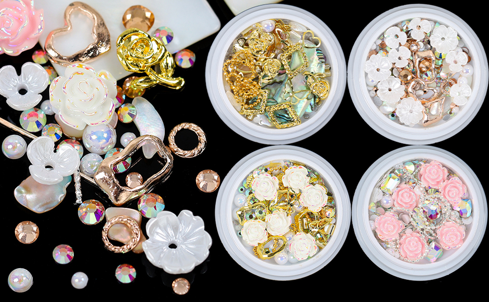 4 Jars Nail Art Decorations Kit TZ01