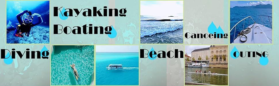 a diving woman,a woman who’s kayaking,blue sea,white boat,beach,,a moving boat.