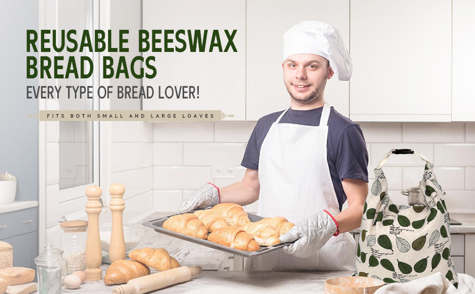 reusable bread bags bees wax bread bag organic cotton linen bread bag