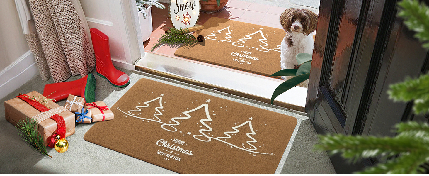 Asrug Christmas Door Mat Outdoor Indoor Christmas Doormat