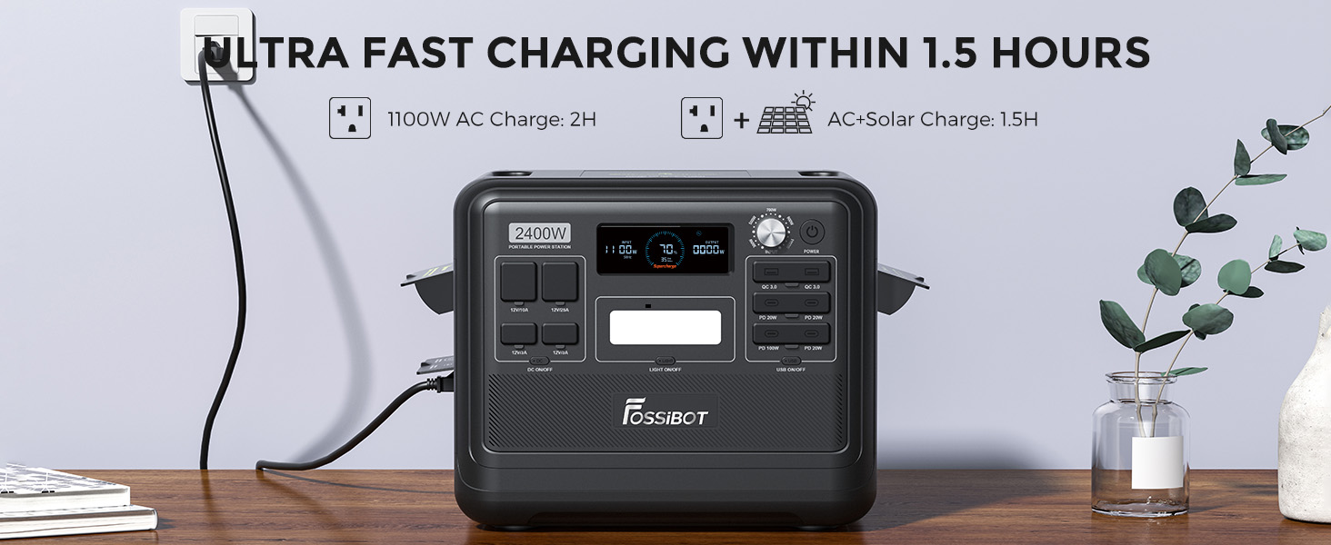 FOSSiBOT F2400 Portable Power Station Solar Generator