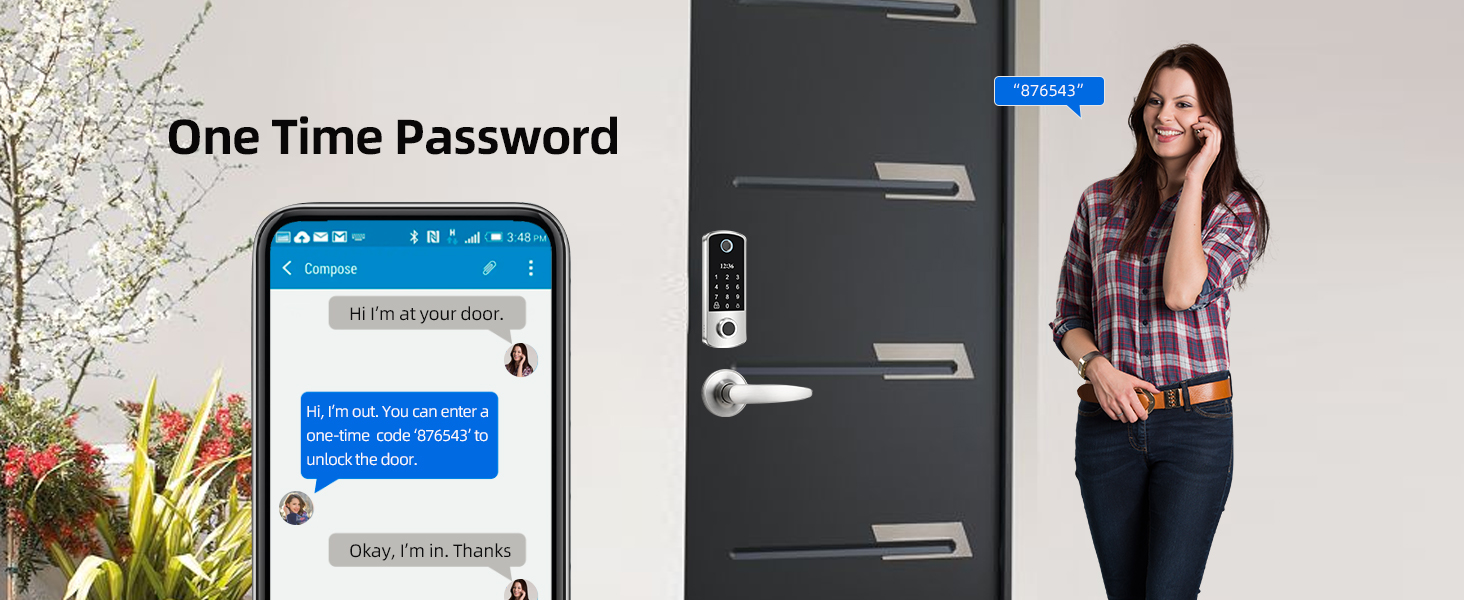 BEBASIA Fingerprint Door Lock with 2 Level Handles, Smart Door Lock