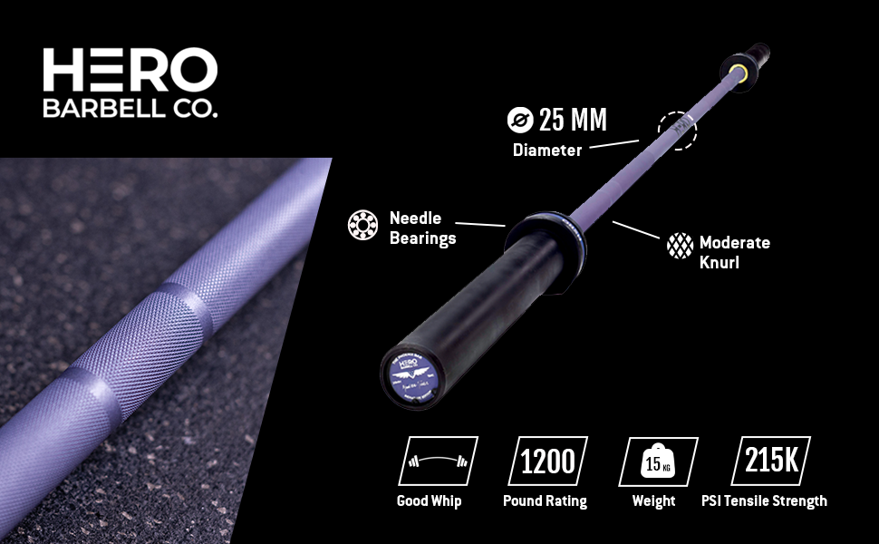 Hero Barbell Co. Phoenix Bar Cerakote Women’s 15KG