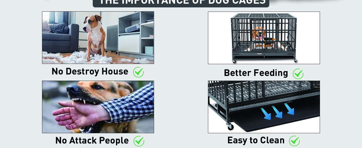 48 Inch Heavy Duty Indestructible Dog Crate with Lockable