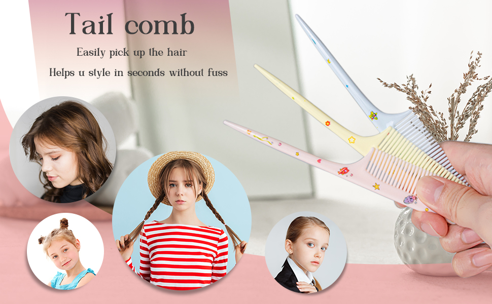 4 Pcs Cute Hair Brush Set