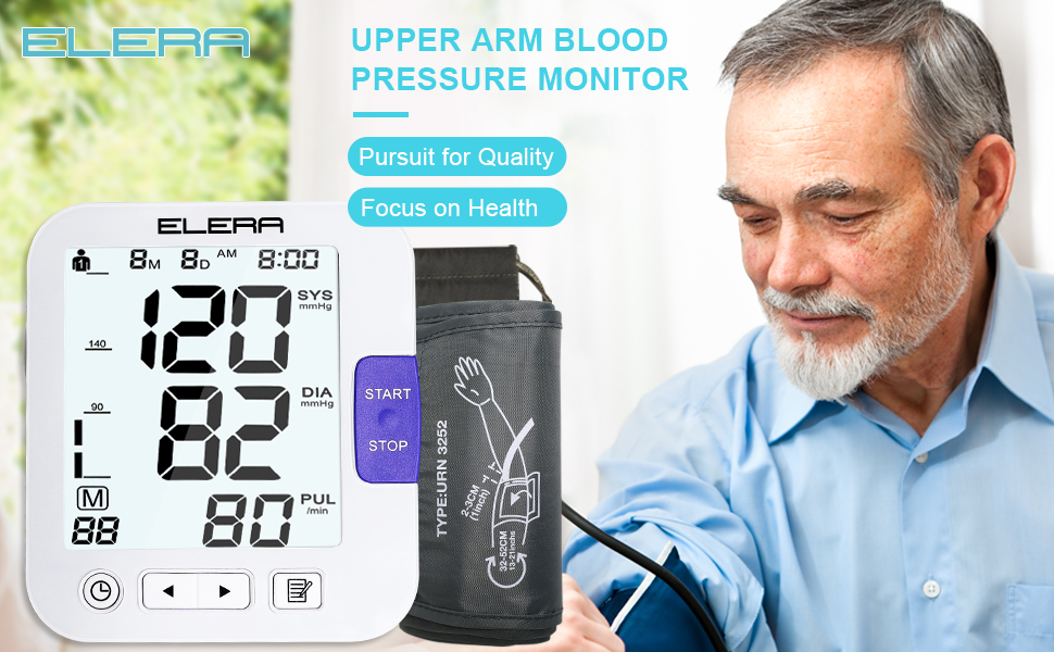 Large Screen Blood Pressure Monitor, ELERA Extra Large Cuff 3252 cm