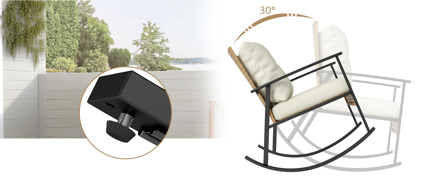 3PCS Patio Rocking Chairs