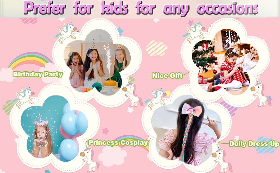 rainbow hair extensions for kids